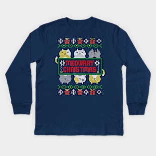 Meowrry Christmas Kids Long Sleeve T-Shirt